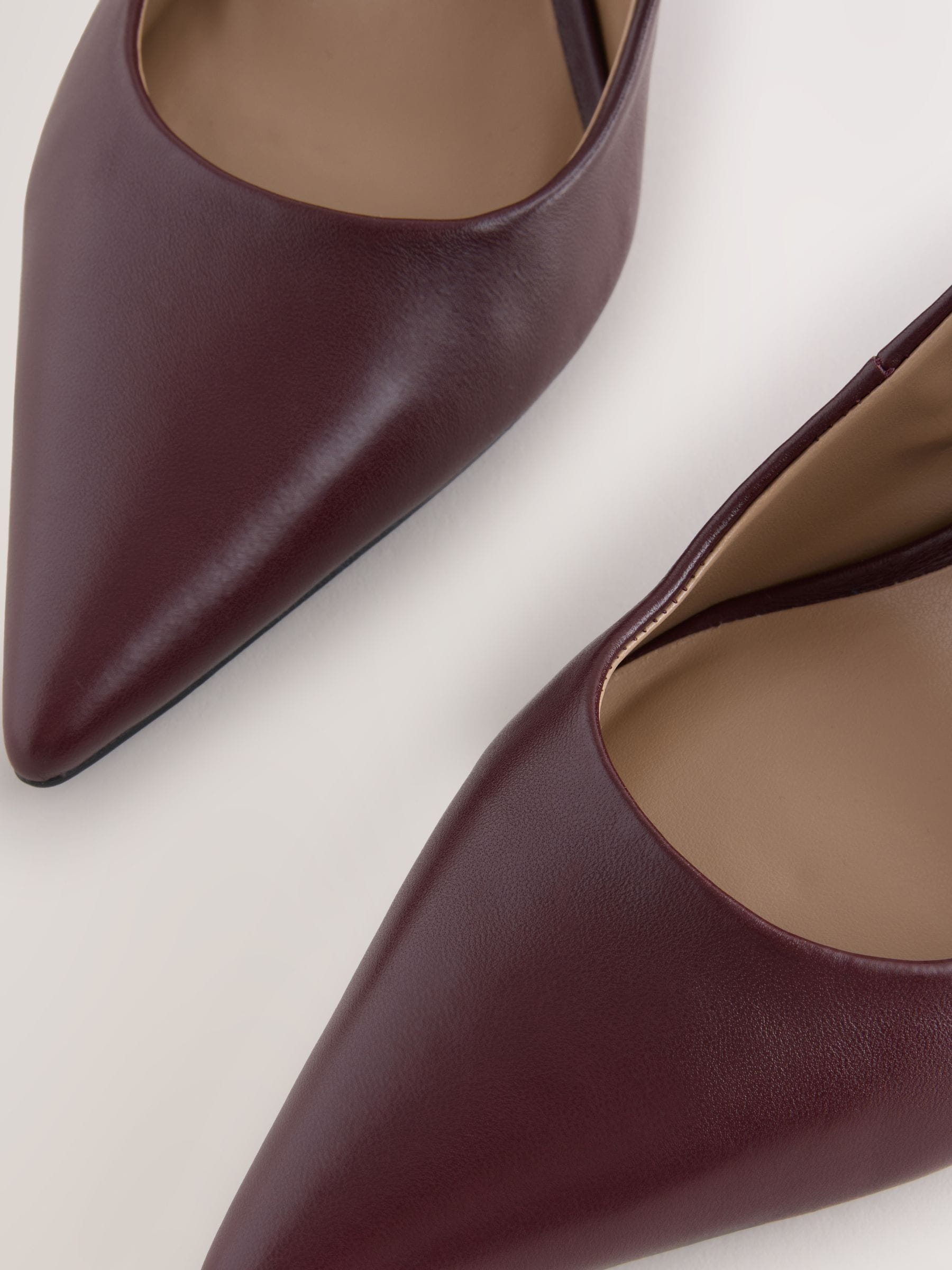 Bordeauxrood - Leren mid-court pumps