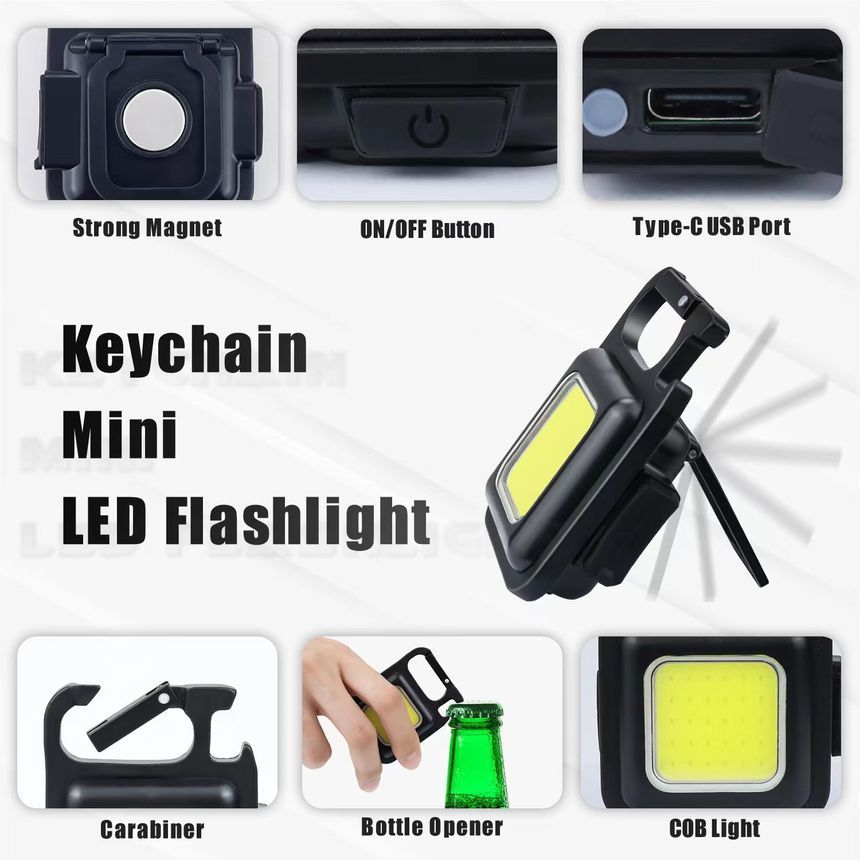 HOMTEC - USB oplaadbare draagbare COB-lamp