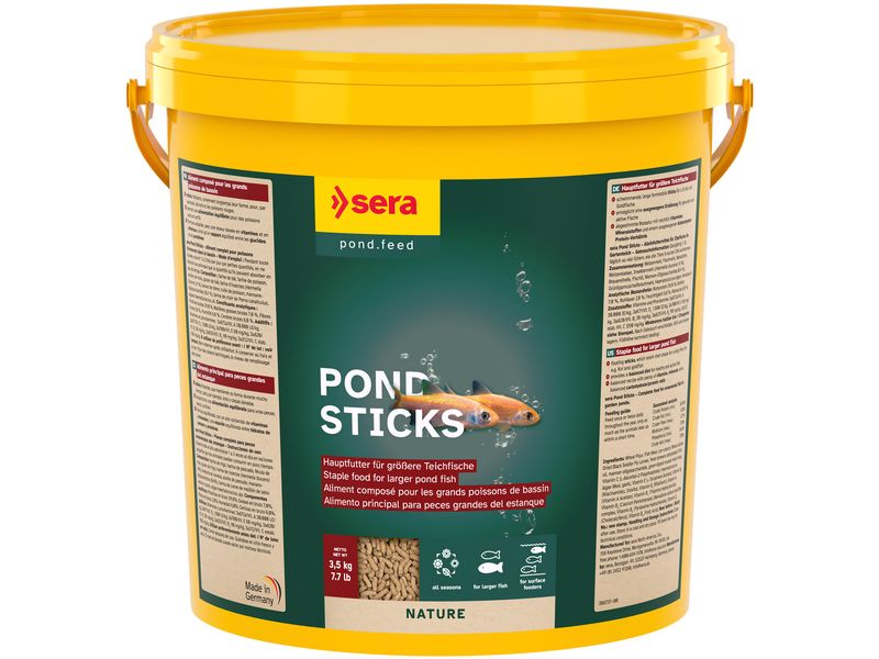 sera Teichfutter Pond Granulat Nature, 21 l, 3.5 kg Granulatfutter für grössere Teichfische