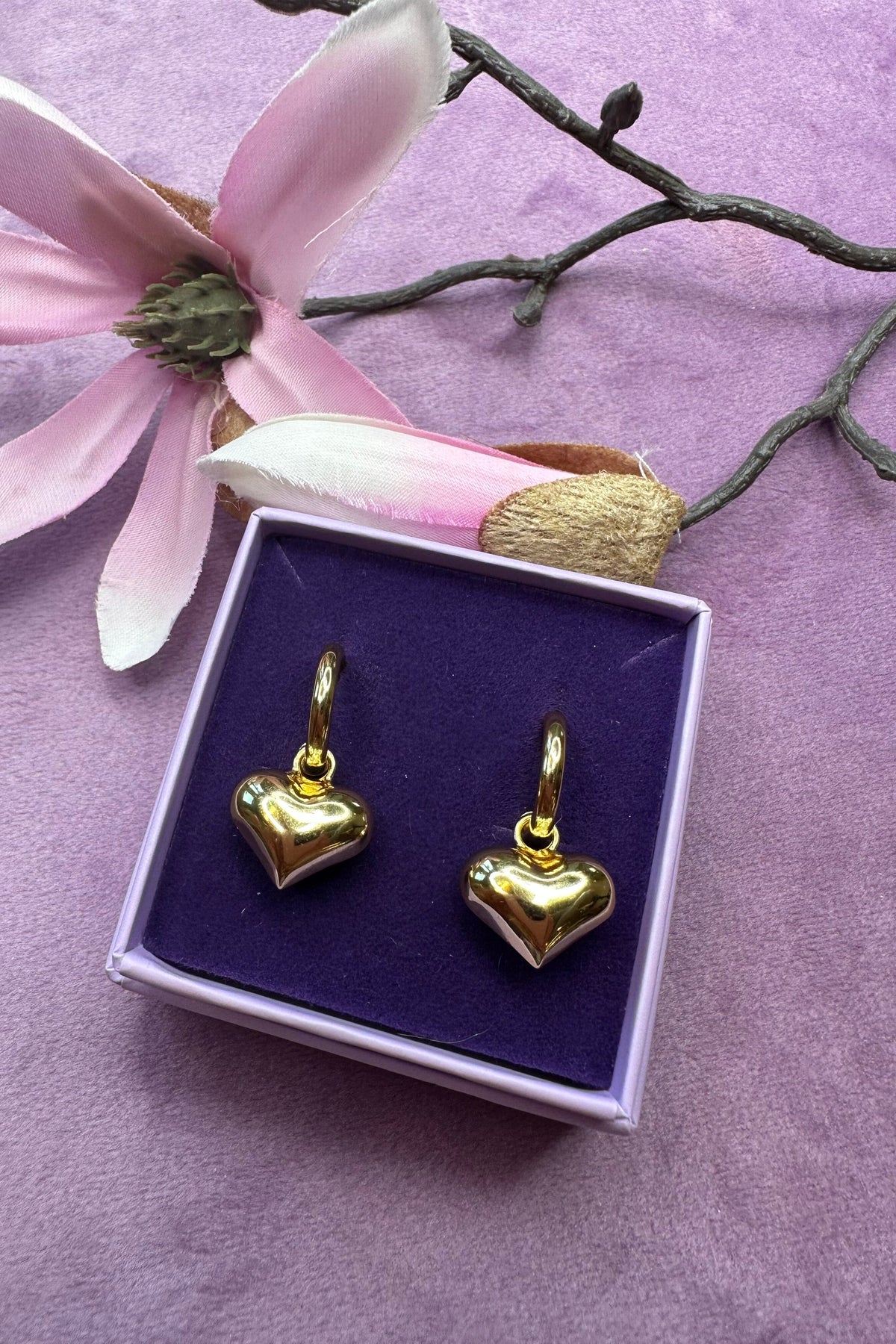 Mellow Moon Heart Earrings