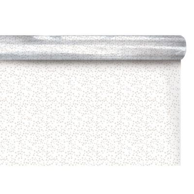 Créastyl imprimés - Papier cadeau - film polypro étoiles blanches - 50 cm x 120 m