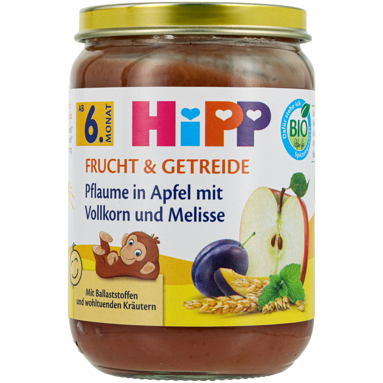 Hipp Pflaume in Apfel Vollkorn Melisse 6+ Monate