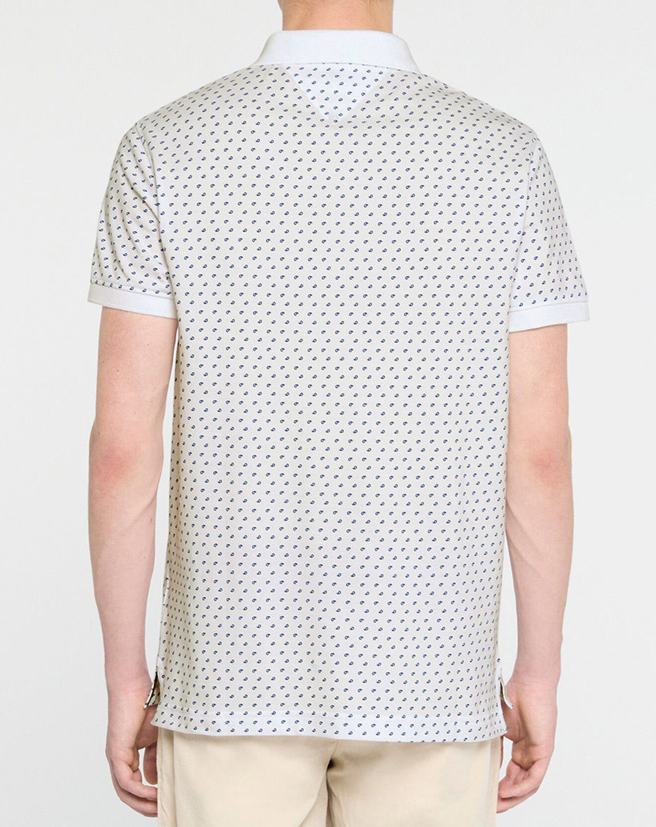 Tommy Hilfiger Polo slim micro imprimé blanc/bleu