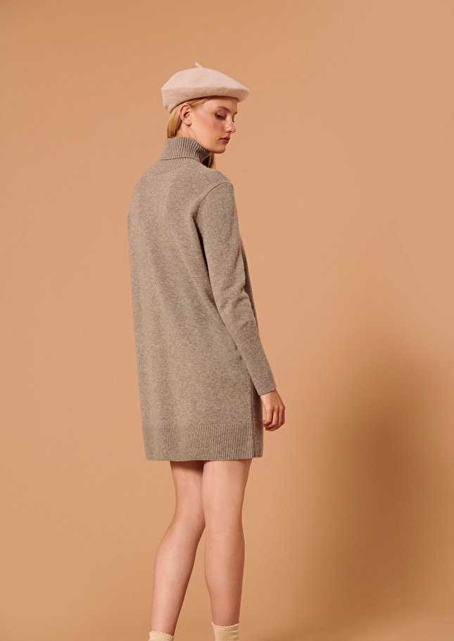 Robe Raliabeige en laine merinos et alpaga