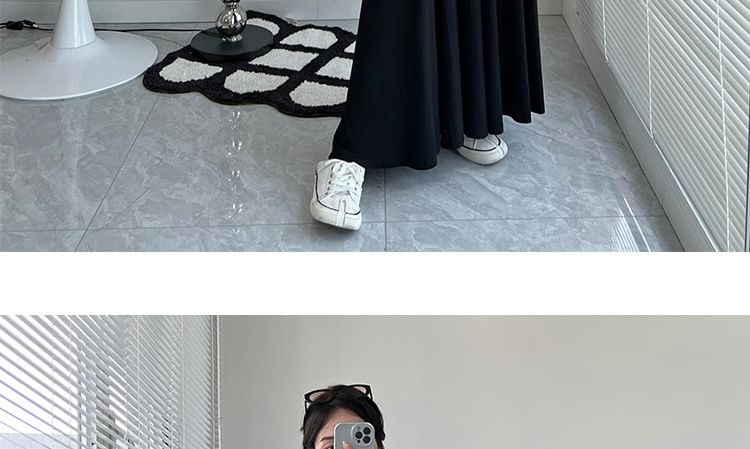 Aestering - Maxi A-lijn rok met elastische taille en effen kleur voor zwangerschap