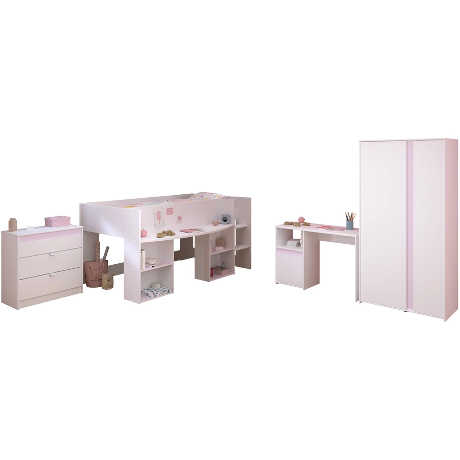 Parisot Kinderzimmer Set 4tlg Pirouette 11  Weiß Weiß
