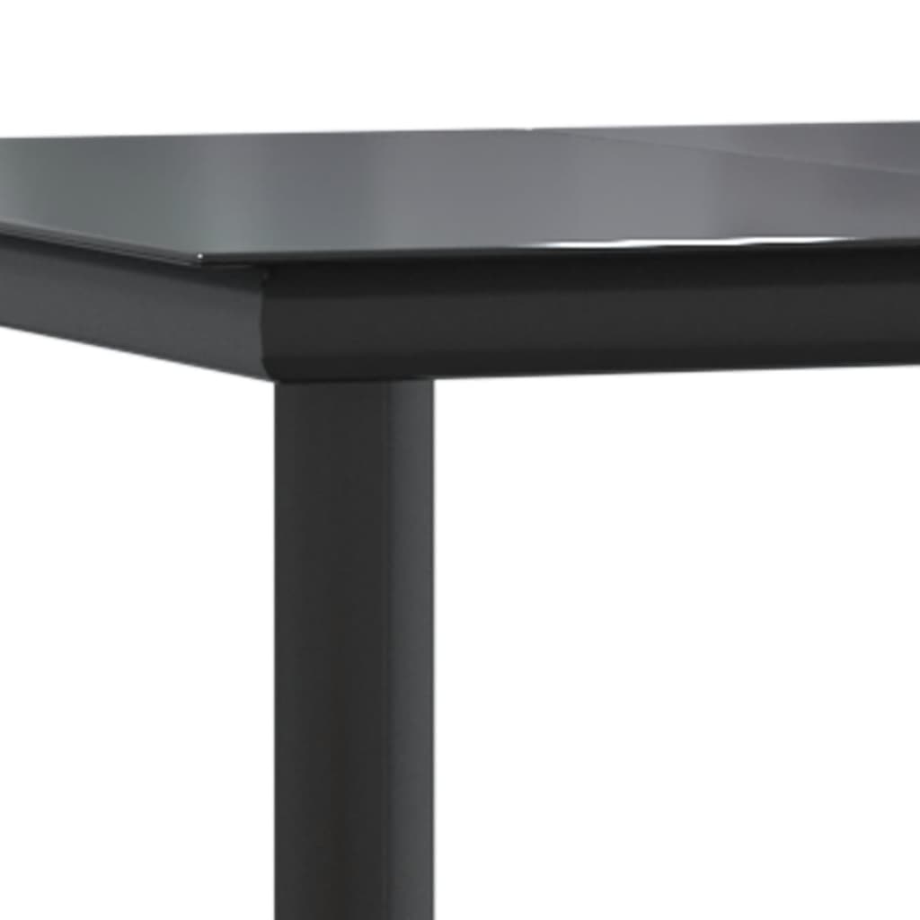 Mobilier à dîner salon de jardin 5 pièces noir rotin pvc