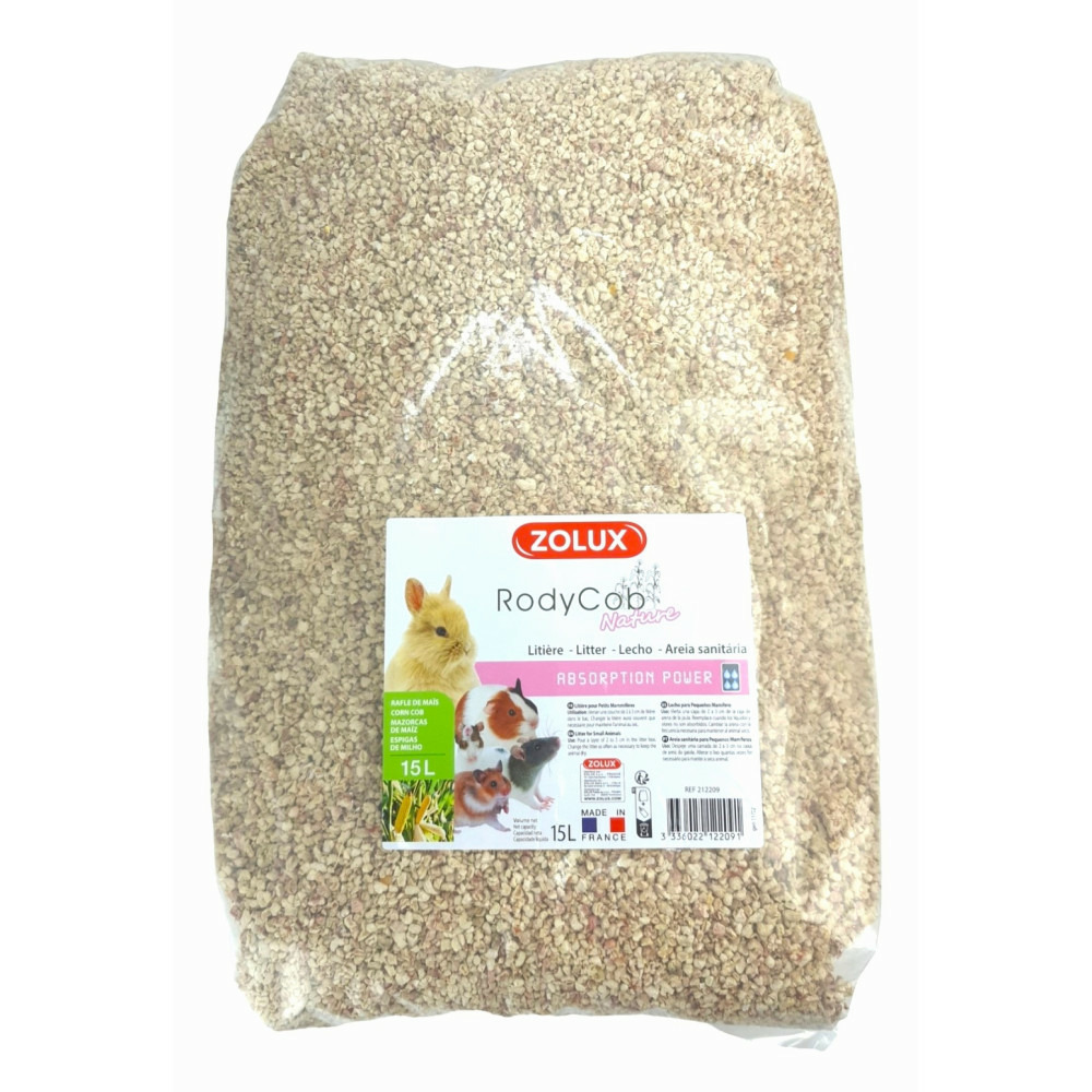 Litière rodycob nature 15 litres 5.18 kg, pour petit mammifère