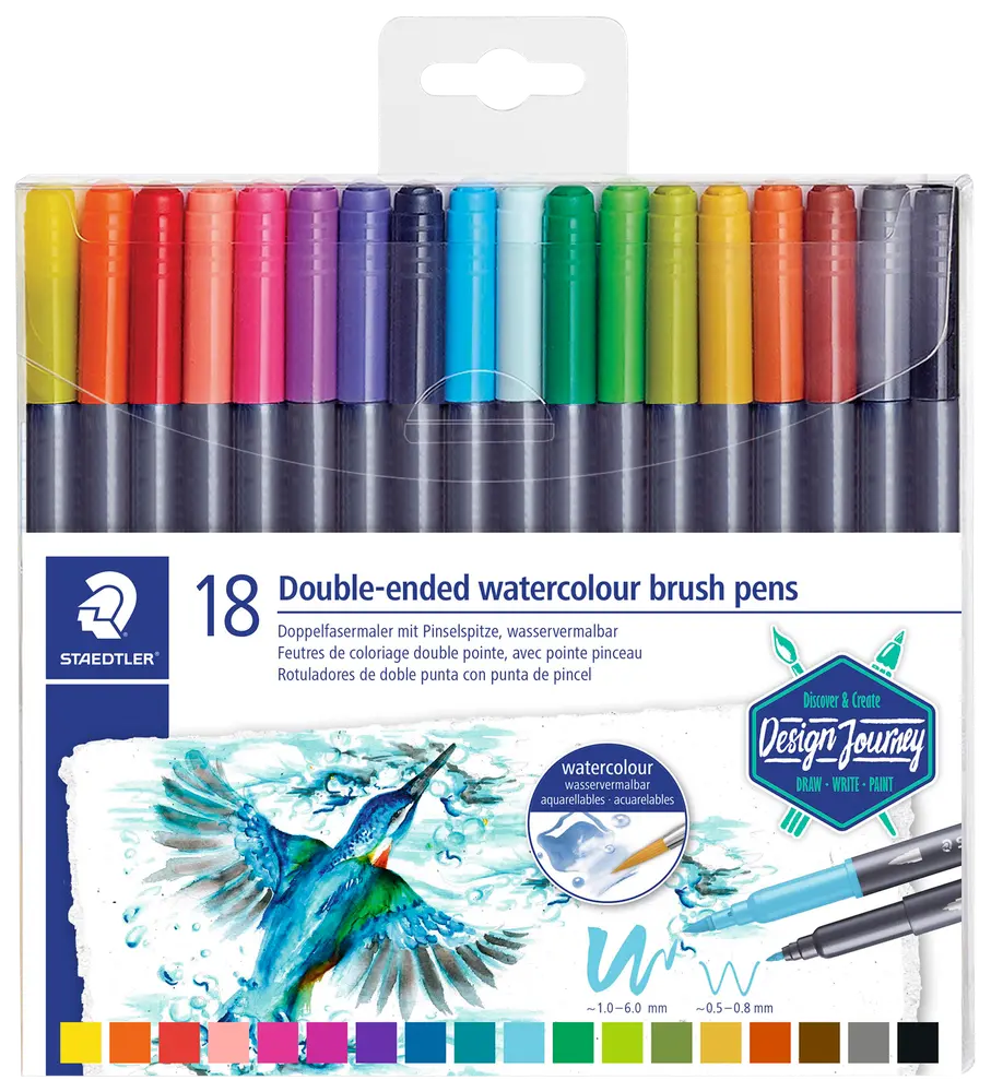 Staedtler Design Journey Dobbelttusser brush 18pak
