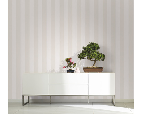 Vliesbehang 82260 Kids Walls strepen beige wit