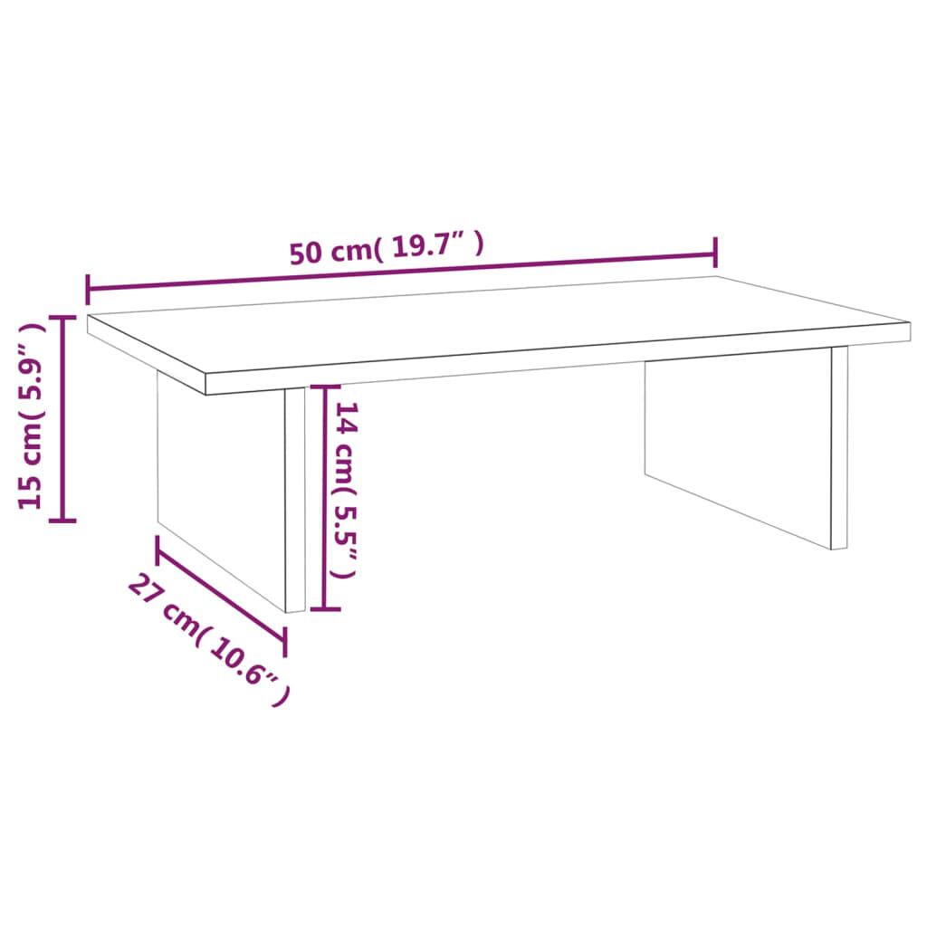 vidaXL Monitorstandaard, 50x27x15 cm, massief grenenhout