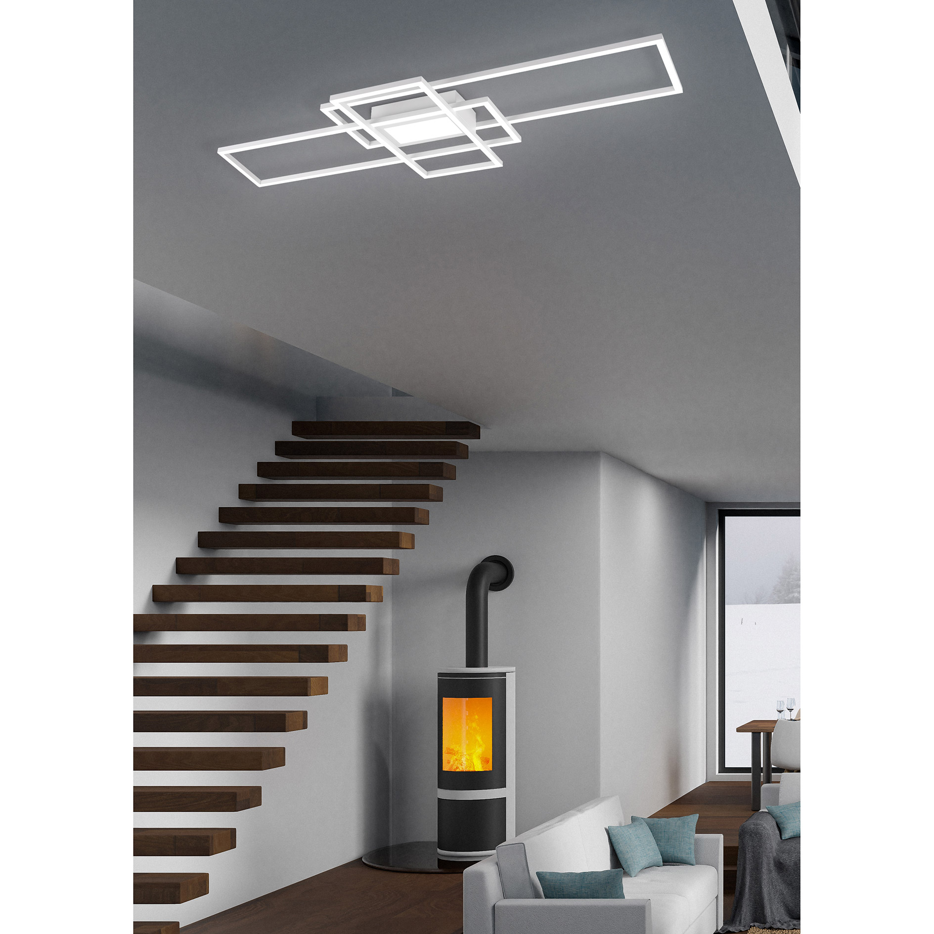 LED-Deckenleuchte - weiß matt - inklusive Fernbedienung