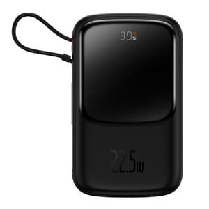 Powerbank Baseus Qpow PRO med kabel, 10000mAh, 22,5W (sort)