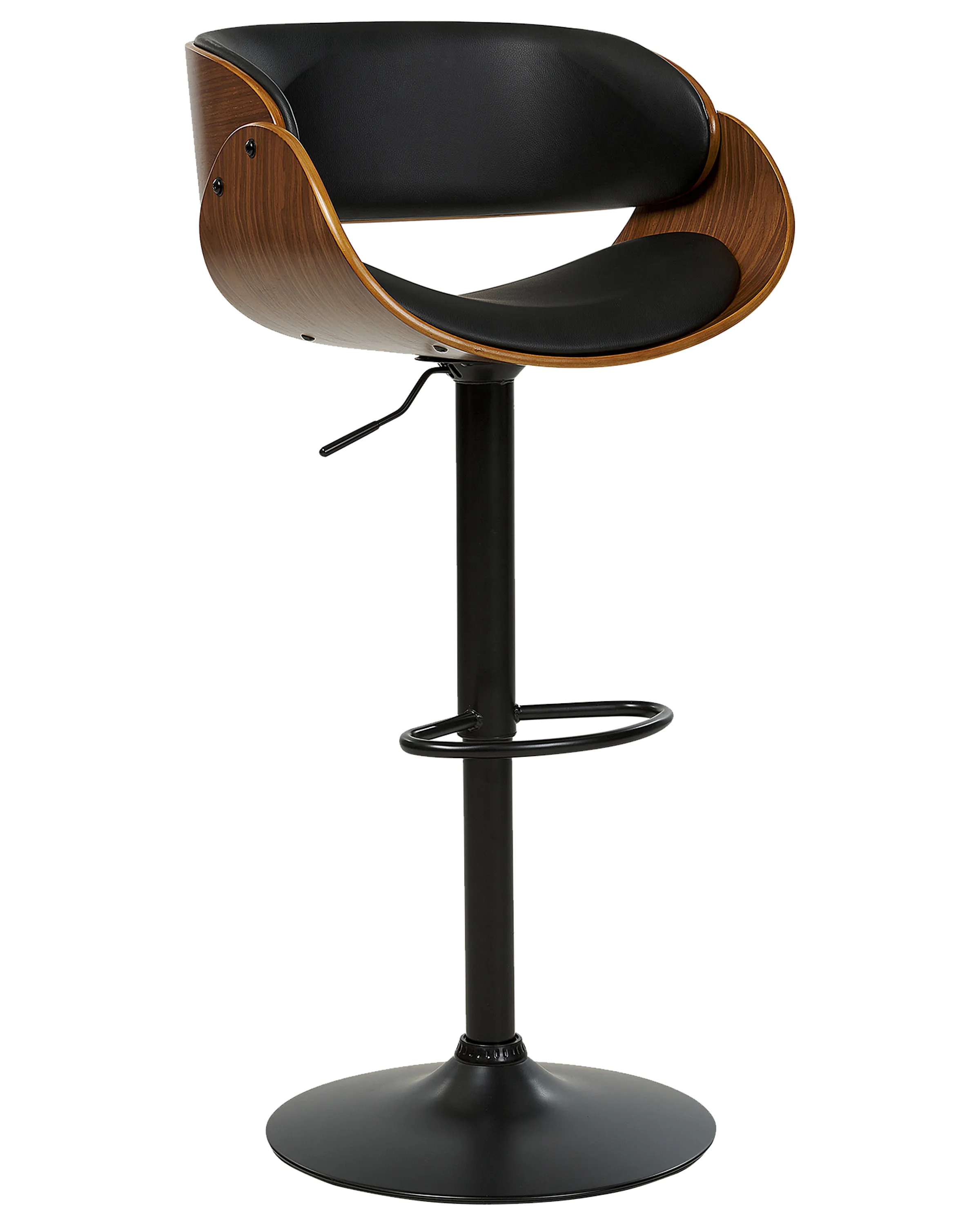 Set van 2 barstoelen BAKU II Kunstleer draaibaar Zwart