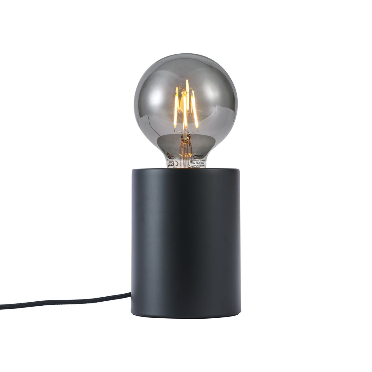 Moderne tafellamp zwart 13cm - Cylinder