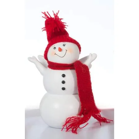 Amsinck & Sell Schneemann mit Flügeln aus Steinharz ca. 12,5cm, 3-fach sortiert