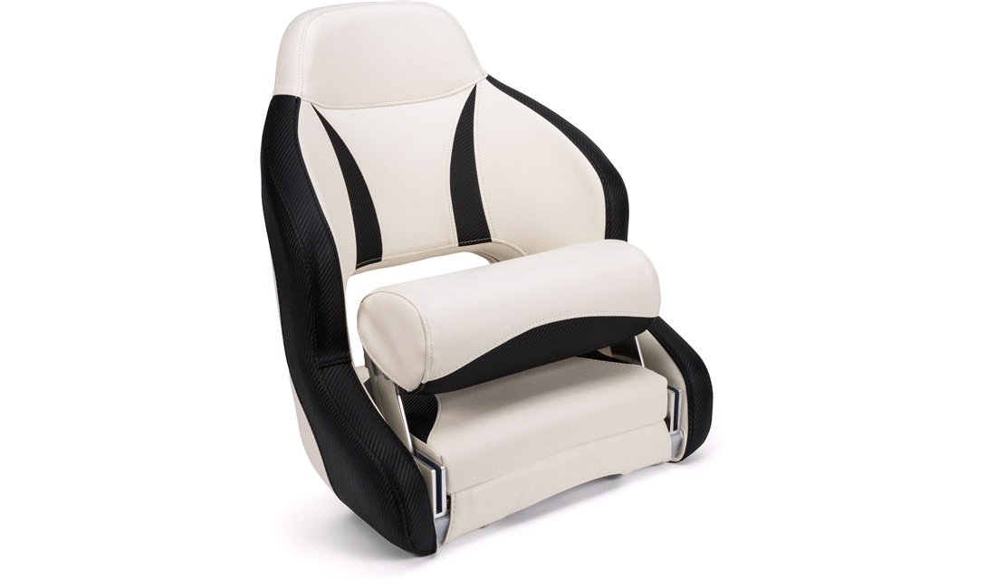Sæde, Marinvent h52 deluxe sport flip up stol, hvid med carbon sort