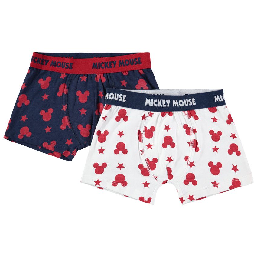 Lot de 2 boxers en coton avec sertis Mickey Disney - Beige