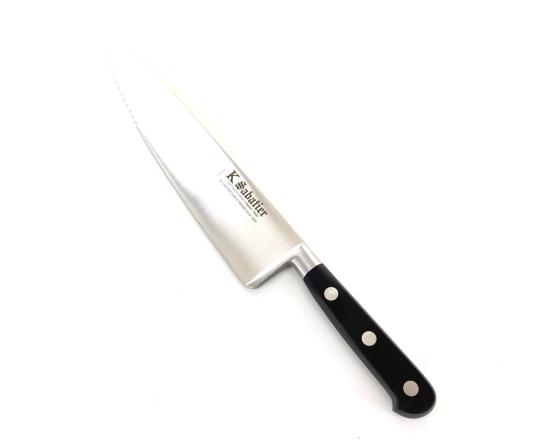 Cuisine 25 cm - lame DENTEE en pointe- Acier Carbone Couteaux de cuisine professionnel