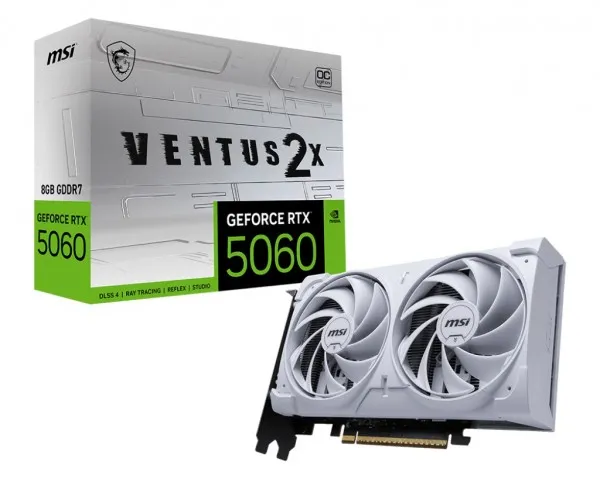 MSI GeForce RTX 5060 8G VENTUS 2X OC - Grafikkort - GeForce RTX 5060 - 8 GB GDDR7 - PCIe 5.0 x16 - 3 x DisplayPort, HDMI