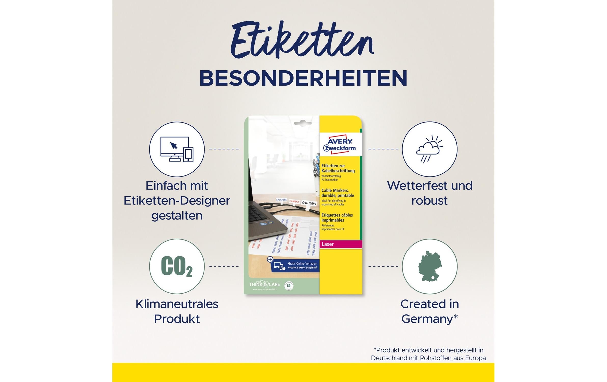 Typenschild-Etiketten L7950-20 60 x 40 mm KabelbeschriftungEtiketten für Kabelbeschriftung