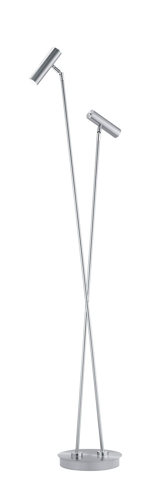 HELL LED Stehlampe TOM 2-flg nickelfarbig /chromfarbig