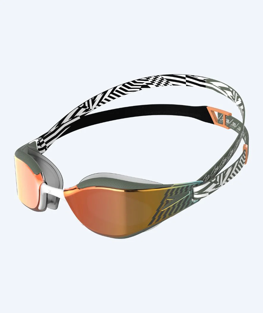 Speedo Elite svømmebriller - Fastskin Hyper Elite Mirror - Grøn/guld