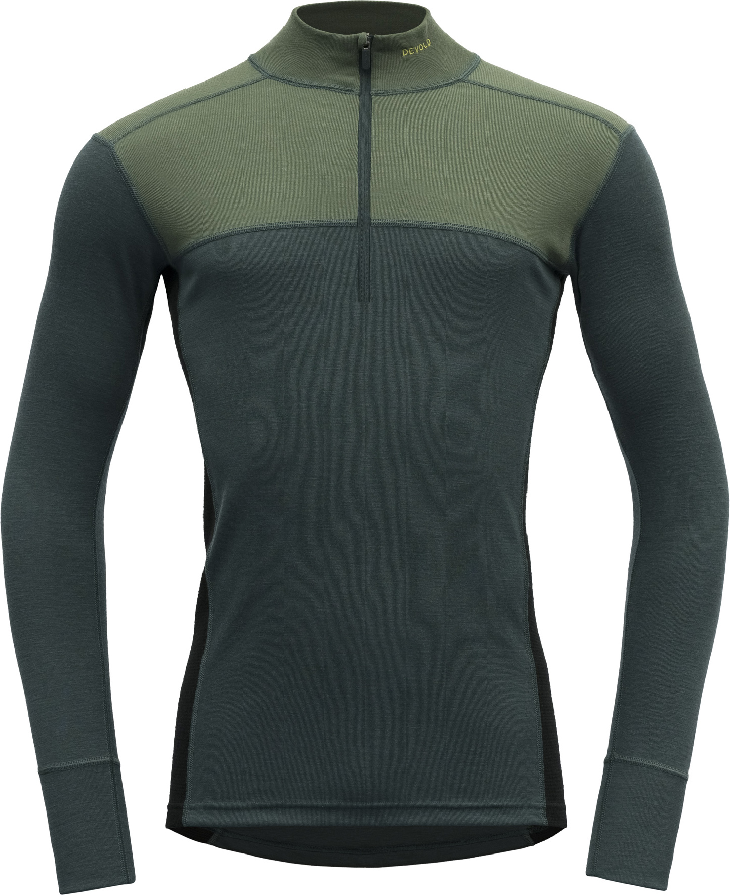 Lauparen Merino 190 Zip Neck Herre Forest/Woods/Black