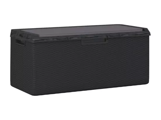 Prolenta Premium - Boîte de rangement jardin coussin de siège anthracite 350 L PP
