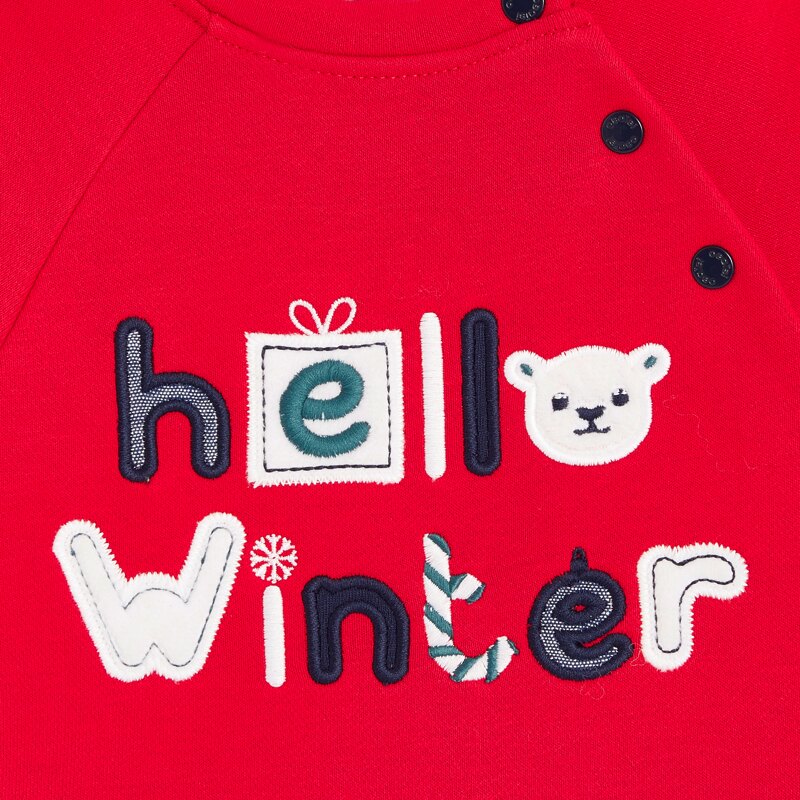 Sweat polaire croisé rouge bébé garçon Rouge