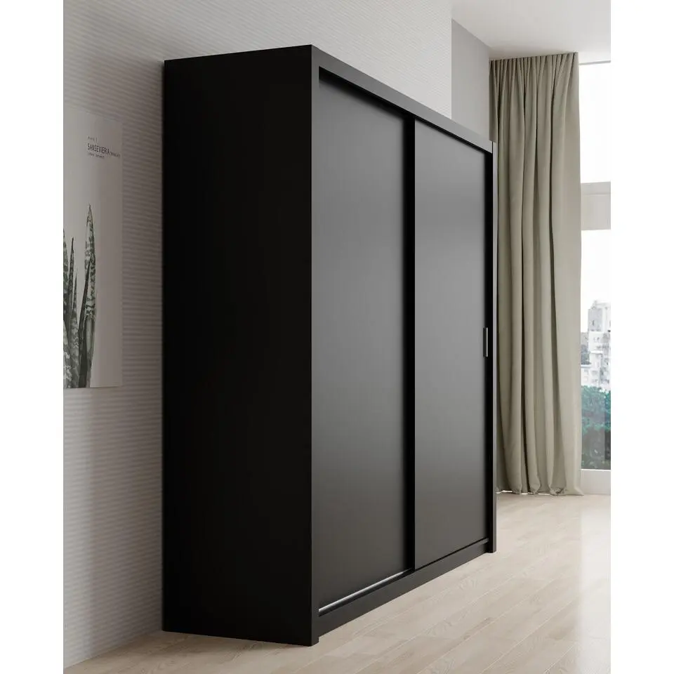 Meubella - Kledingkast Blake - Mat Zwart - 220 cm