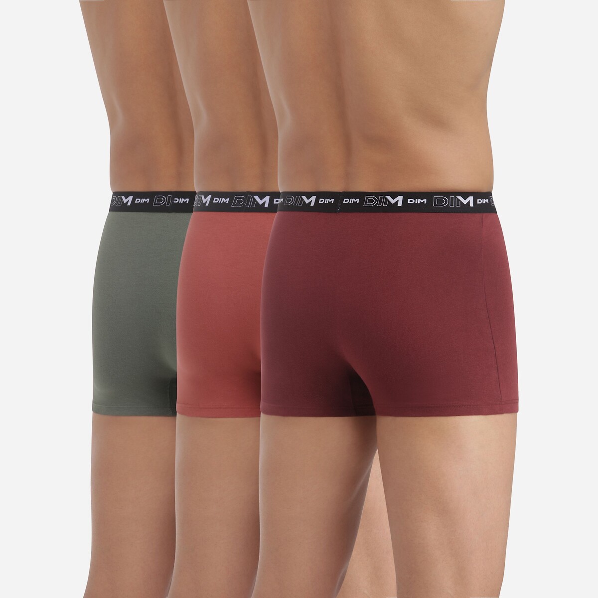 DIM<br>Conjunto de 3 cuecas boxer de algodão elástico