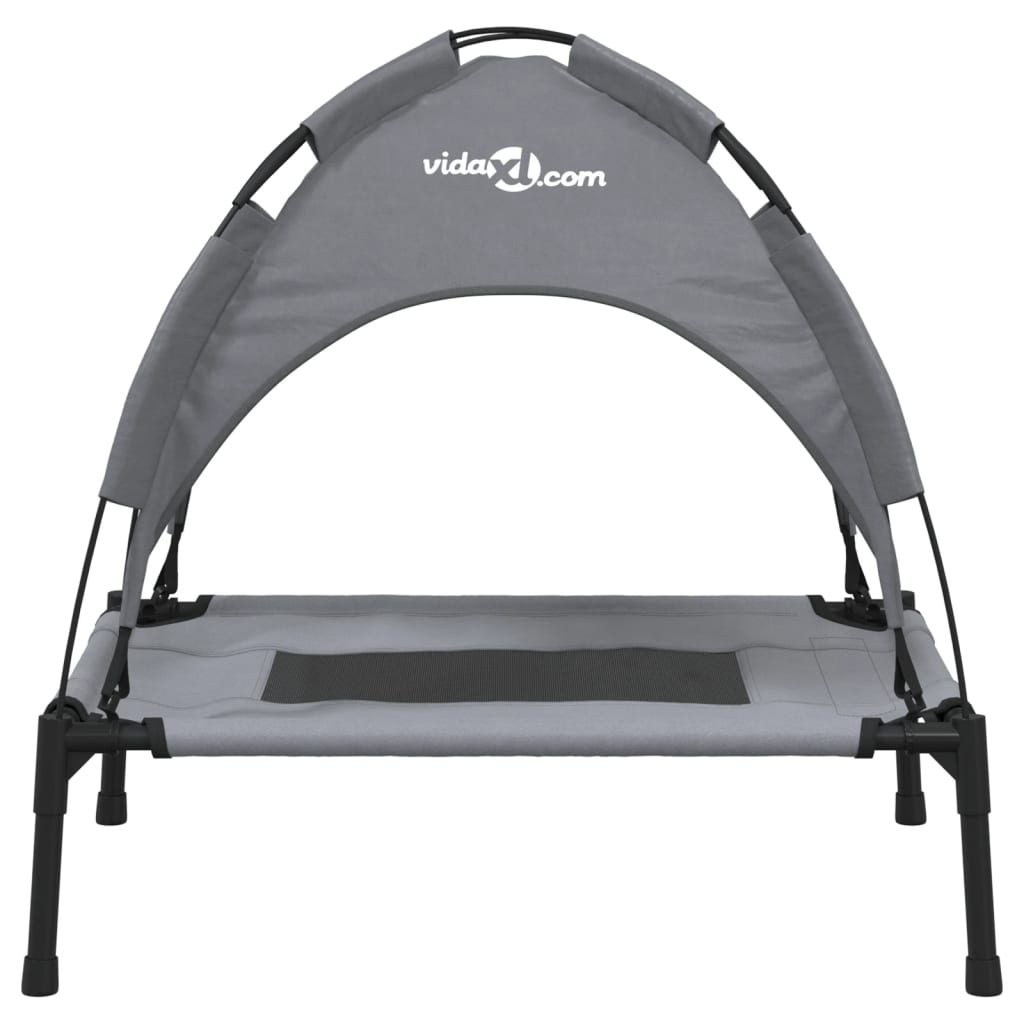 Cama para cães vidaXL com dossel, antracite, tecido Oxford e aço.