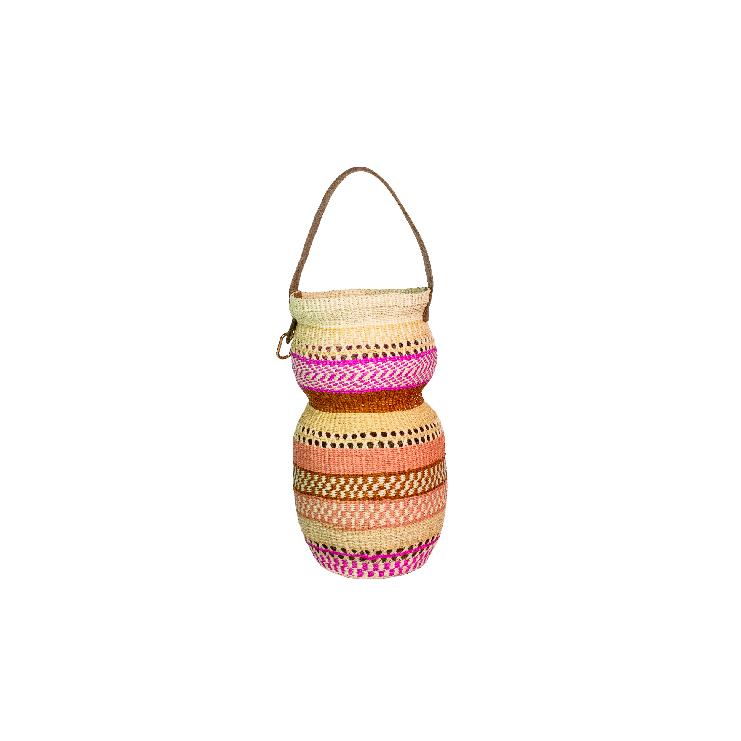 Seau Maxi multicolore en paille tressée « El cantaro »