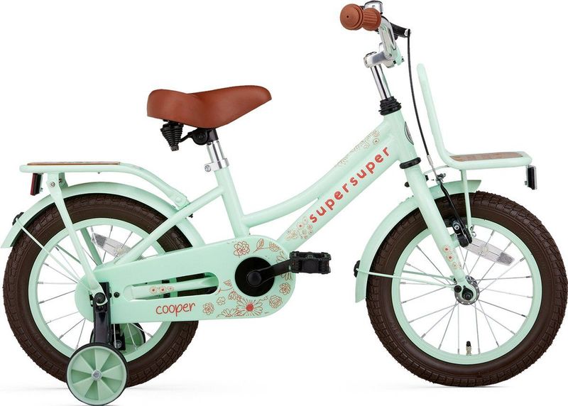 Supersuper Cooper Bamboo - Kinderfiets - Meisjesfiets - 14 inch - Pistache Groen