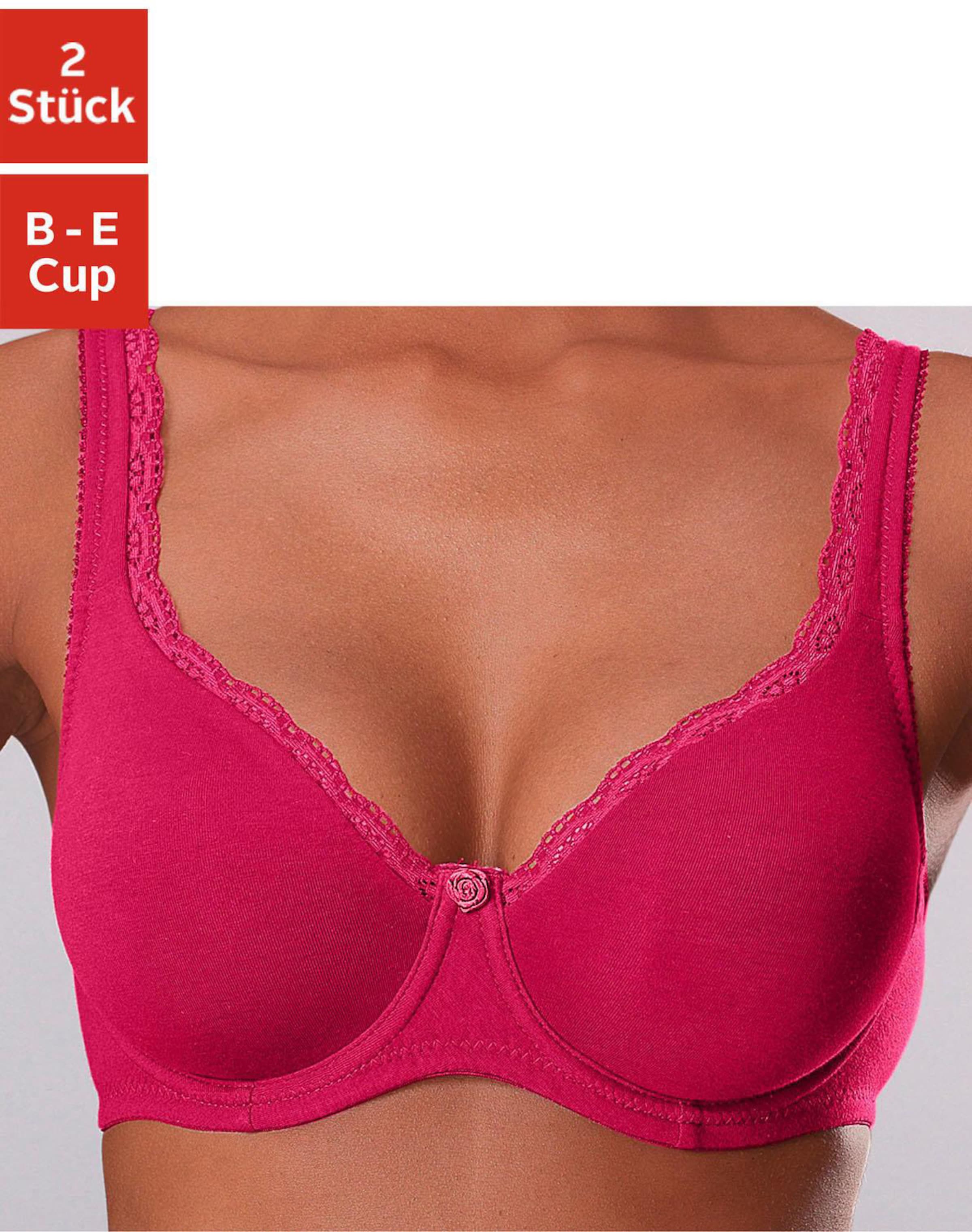 petite fleur T-Shirt-BH in rot+weiß