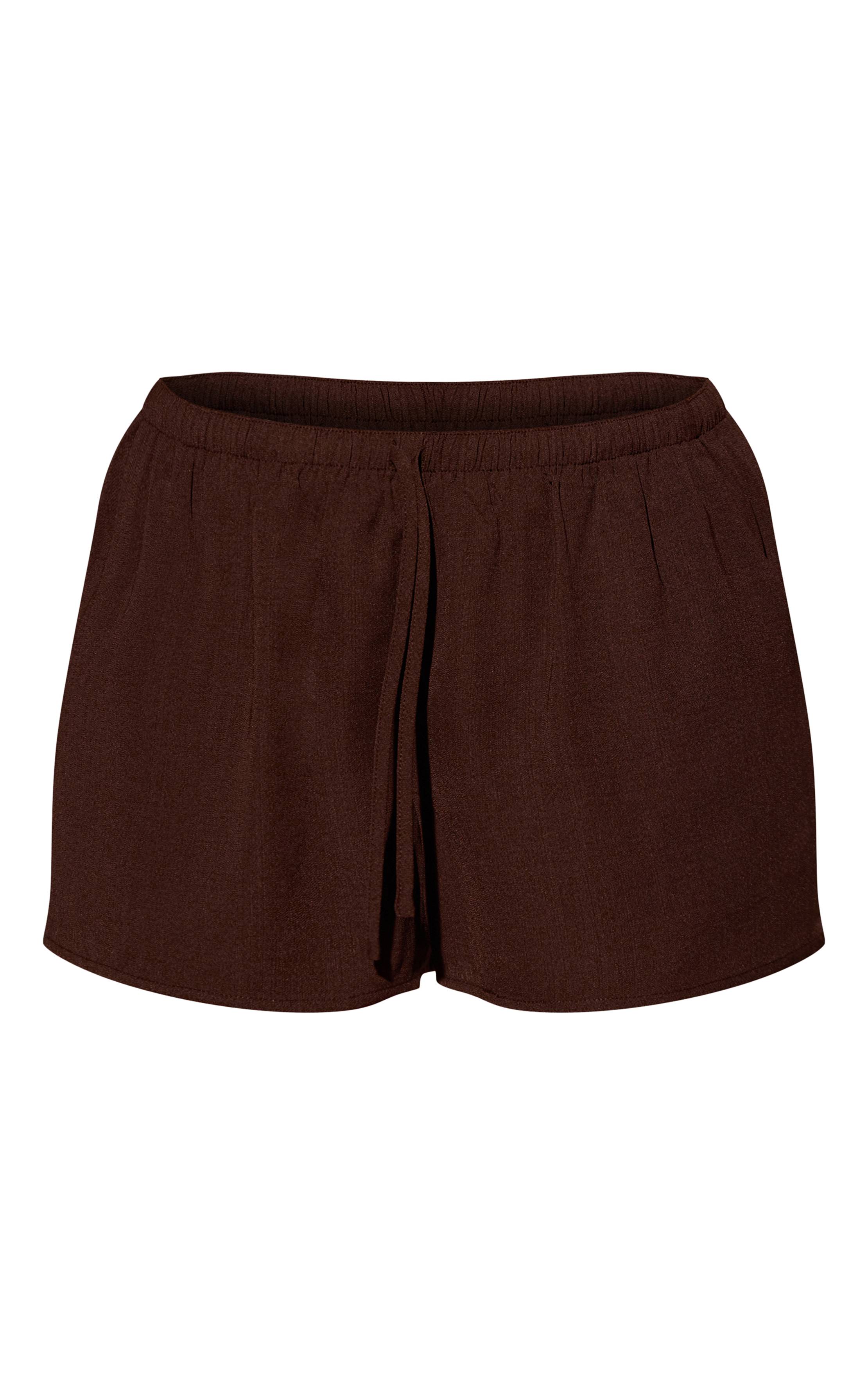 Espresso Short De Plage Fluide En Aspect Lin Avec Cordon De Serrage
