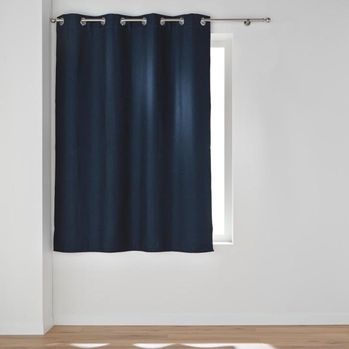 RIDEAU OEILLETS 140X180CM OCCULTANT CREPUSCULE BLEU