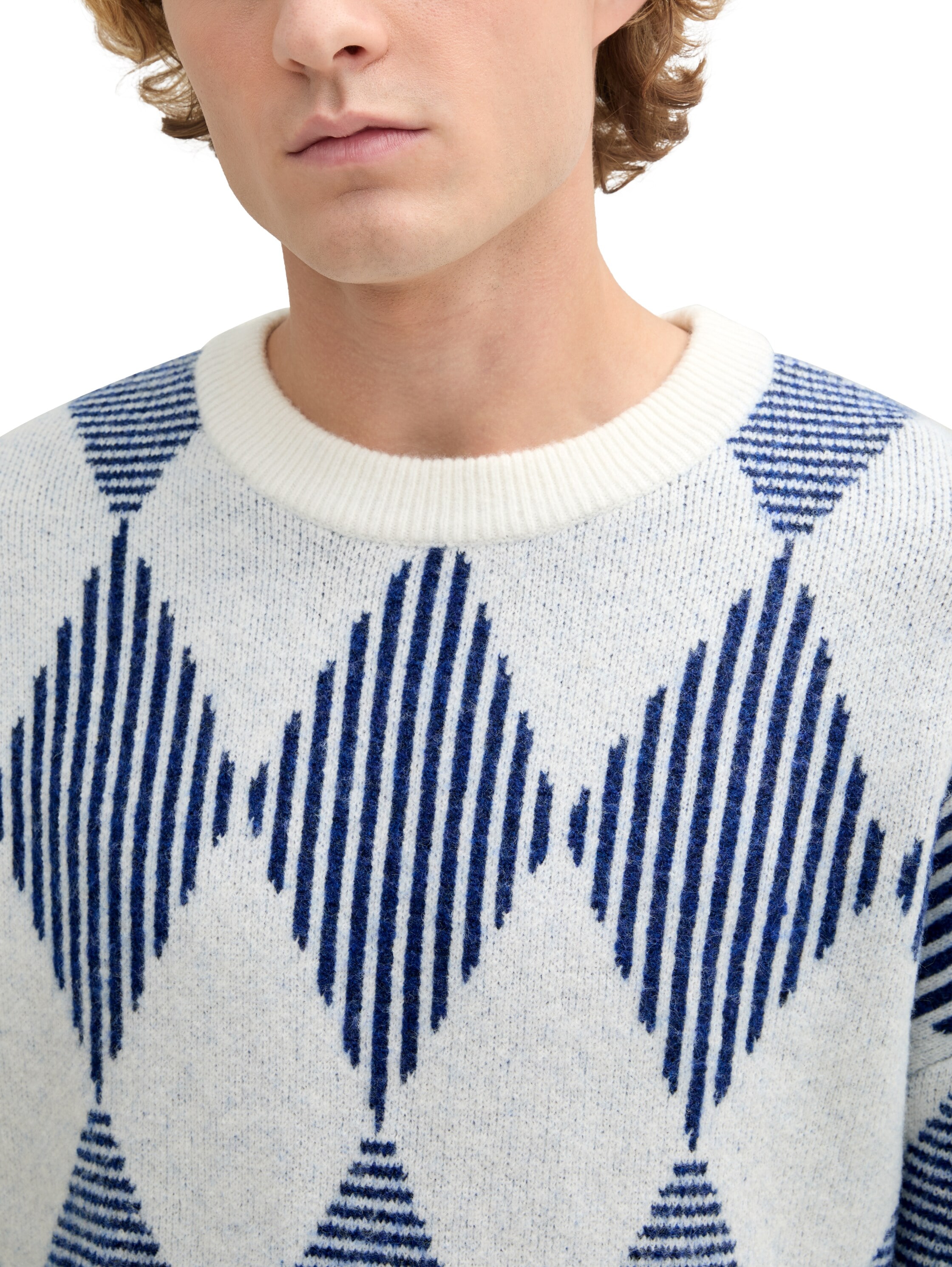 TOM TAILOR Denim Rundhalspullover , mit Argyle Muster