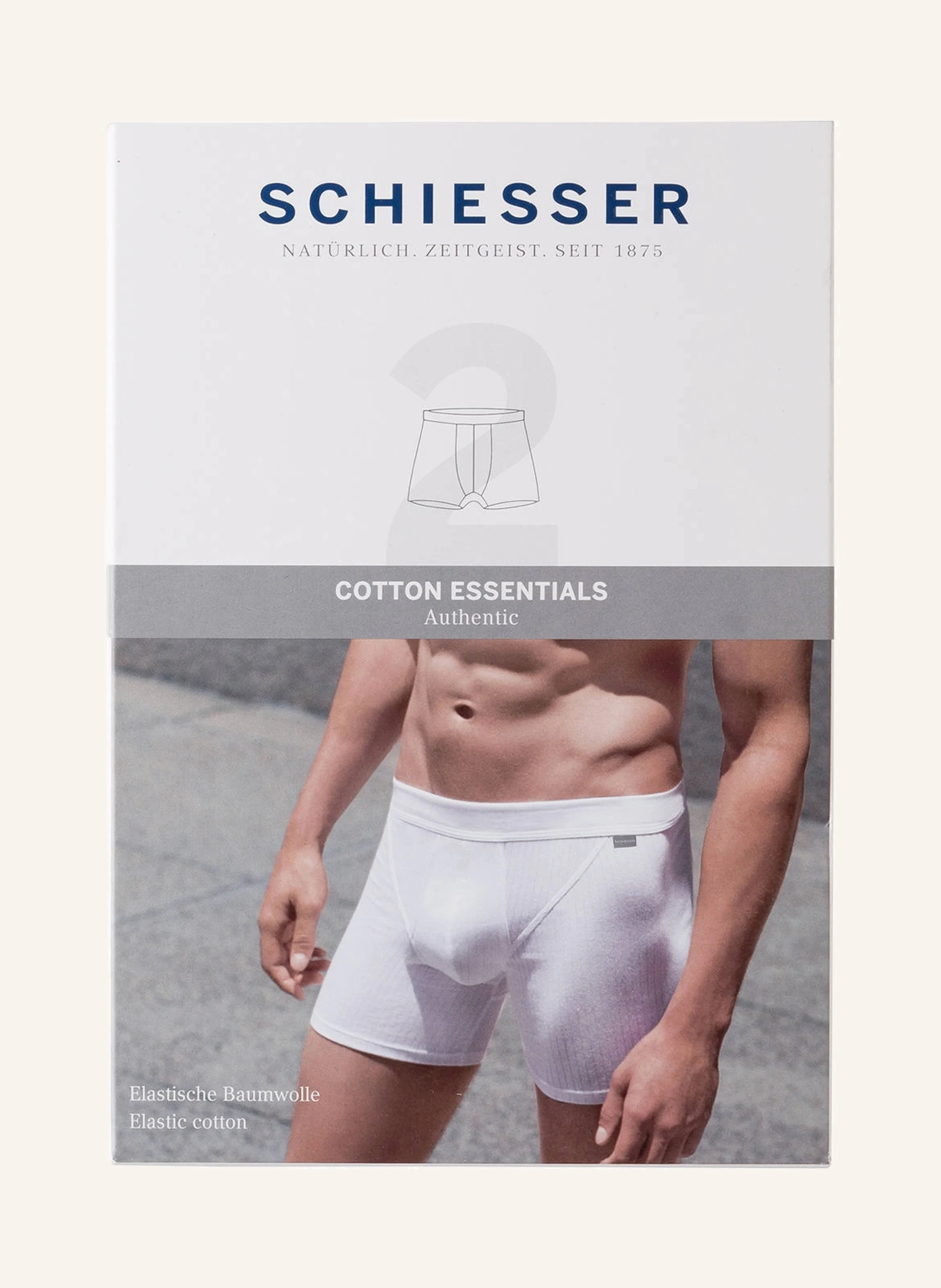 SCHIESSER 2er-Pack Boxershorts COTTON ESSENTIALS