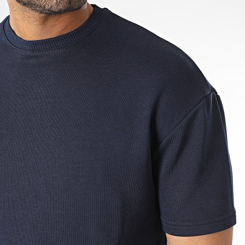 Ensemble Tee Shirt Et Short Jogging Bleu Marine