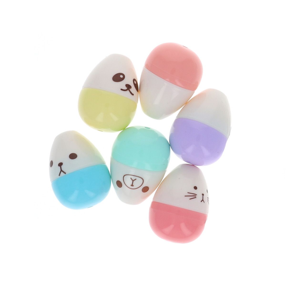 Lot de 6 surligneurs Œufs  Mercredi et Patati