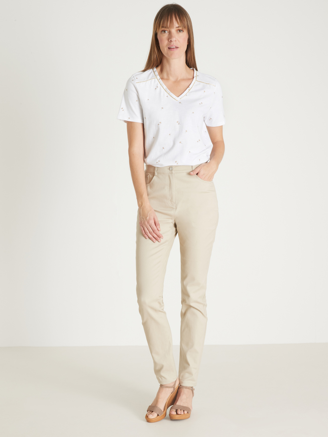 Tee-shirt pur coton flammé