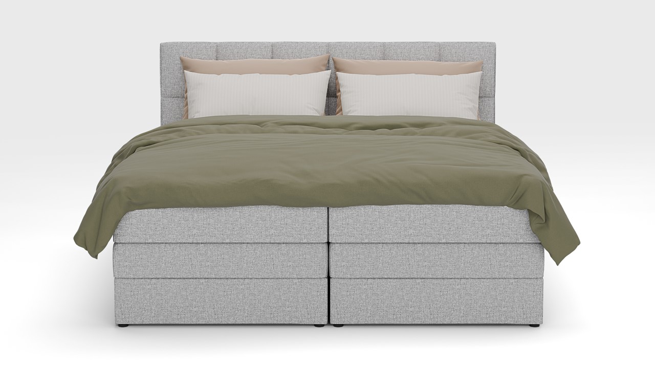 Opbergboxspring Jade - Linen touch light grey