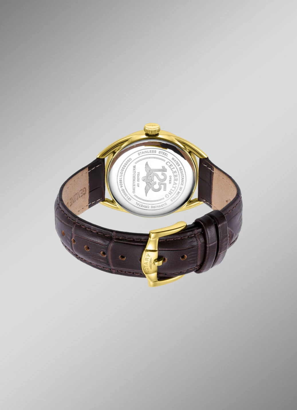 Rotary Quartz-Herrenuhr mit Lederband