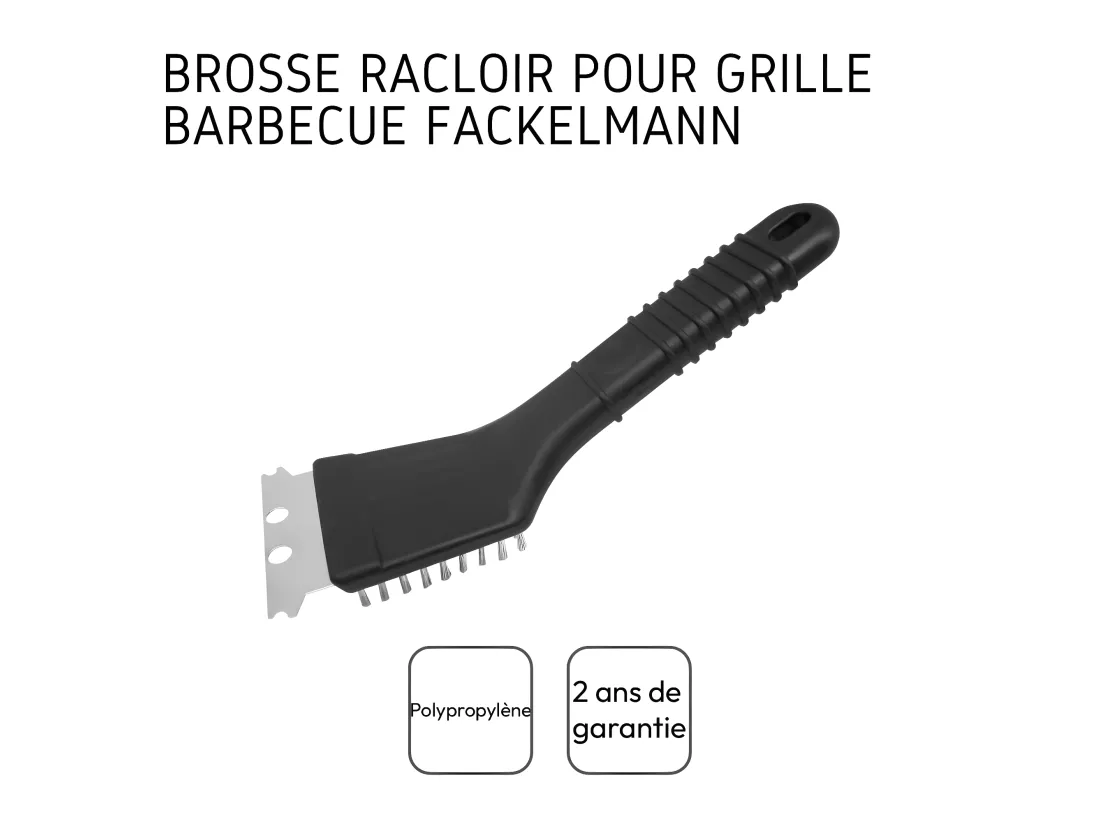 Racloir à plancha et brosse à barbecue 2 en 1 22 cm Fackelmann BBQ Edition