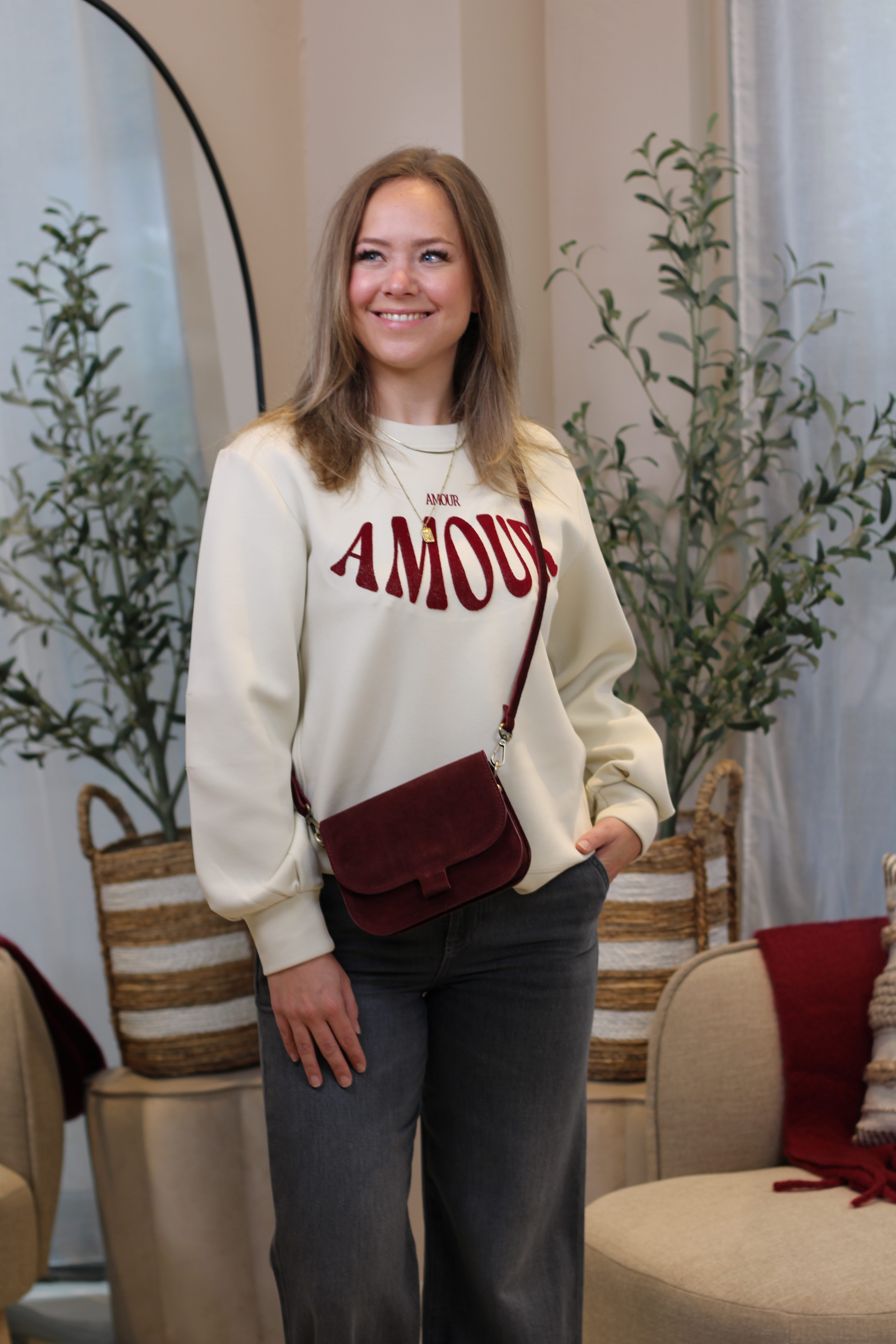 Flora Bag - Suede Bordeaux