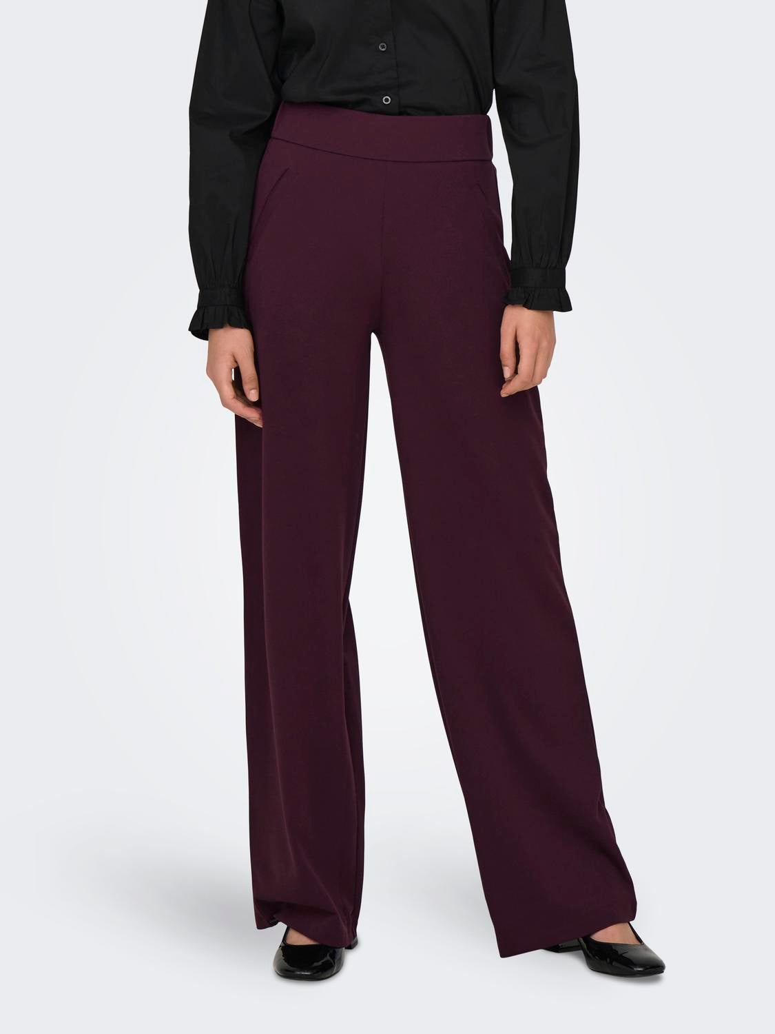 JDYLOUISVILLE Hohe Taille Weiter Beinschnitt Hose mit weitem Beinschnitt Winetasting
