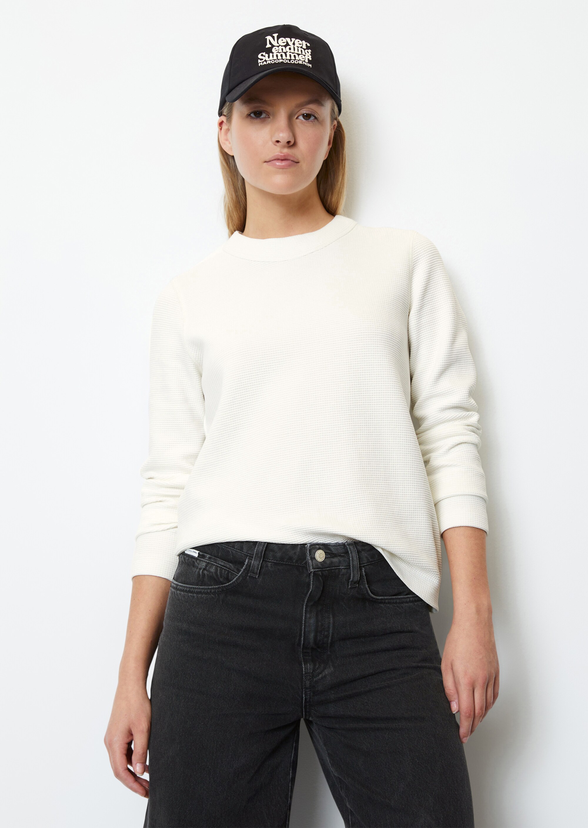 Longsleeve mit Waffel-Struktur aus Organic Cotton