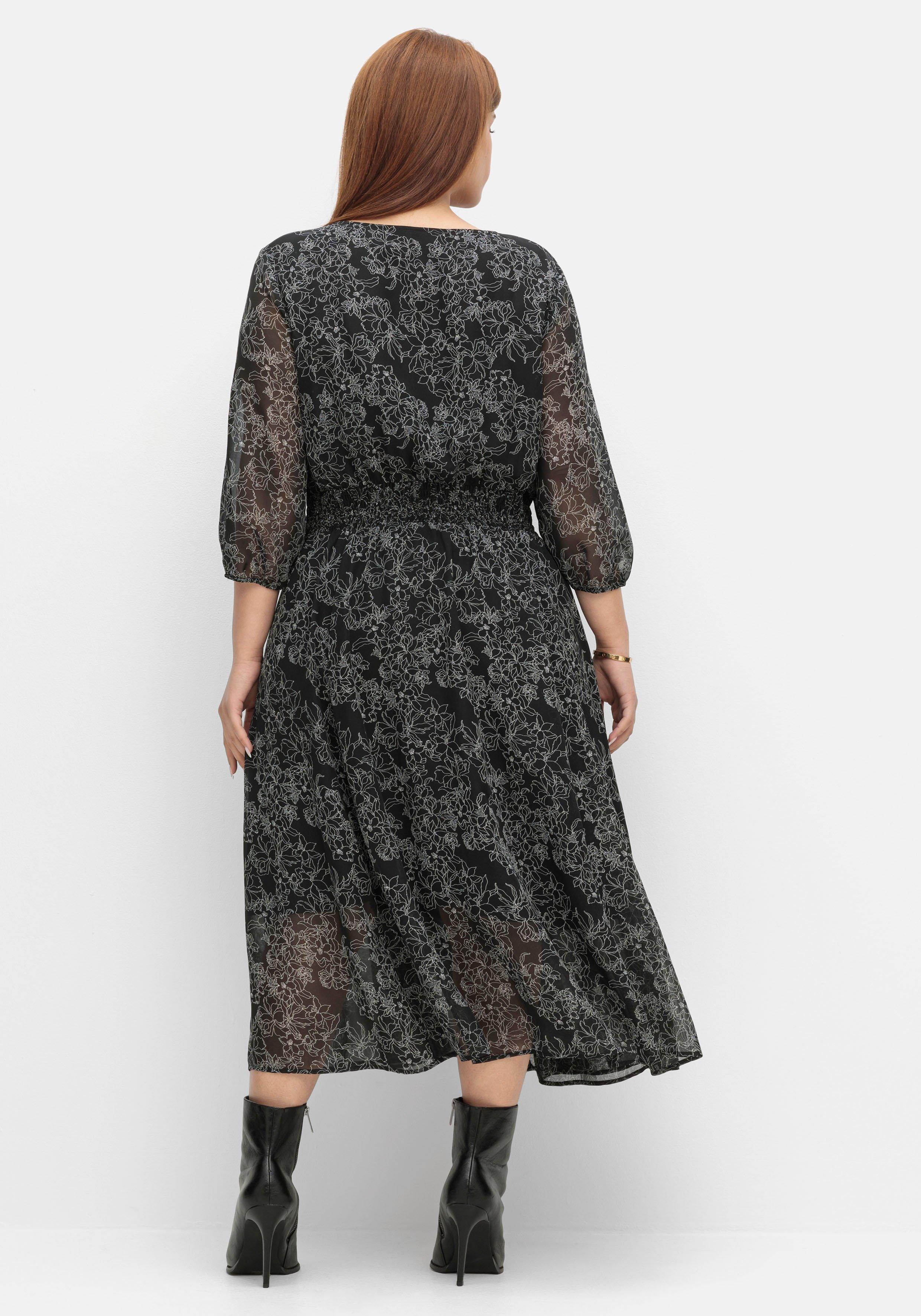 Chiffonkleid in Petite Passform und Wickeloptik